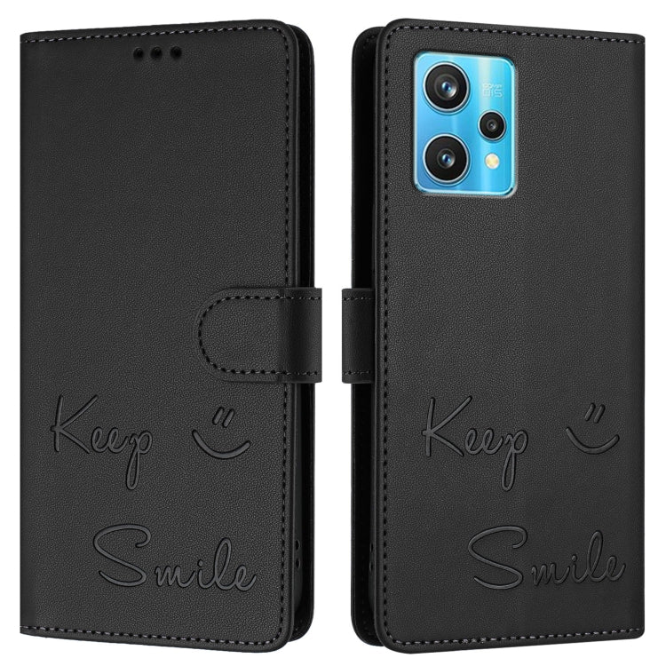 For Realme 9 4G Global Smile Embossing RFID Leather Phone Case