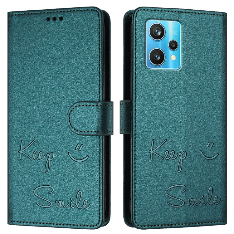 For Realme 9 4G Global Smile Embossing RFID Leather Phone Case