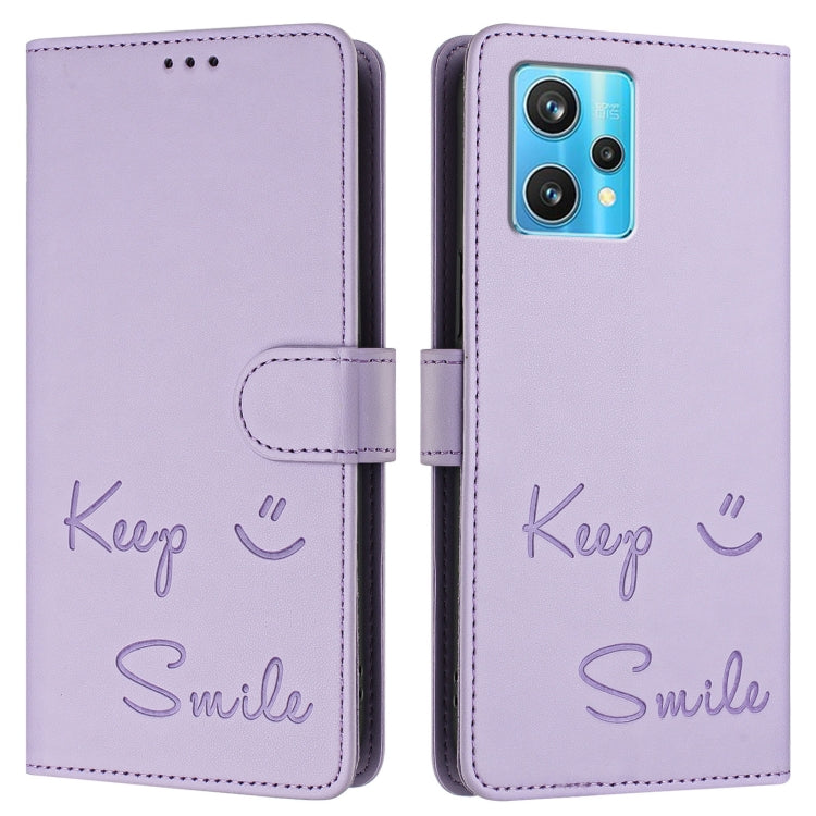 For Realme 9 4G Global Smile Embossing RFID Leather Phone Case