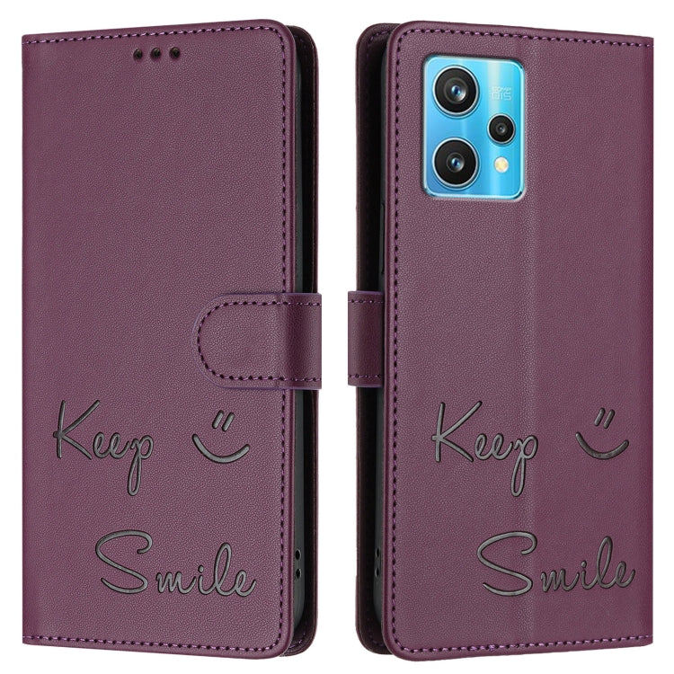 For Realme 9 4G Global Smile Embossing RFID Leather Phone Case
