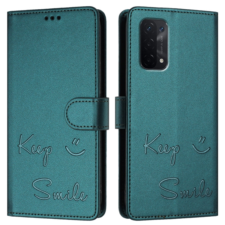 For Realme V23 / Narzo 50 Smile Embossing RFID Leather Phone Case