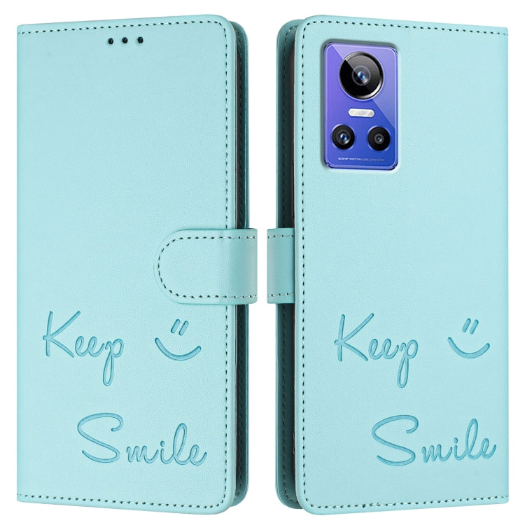 For Realme GT Neo 3 Smile Embossing RFID Leather Phone Case