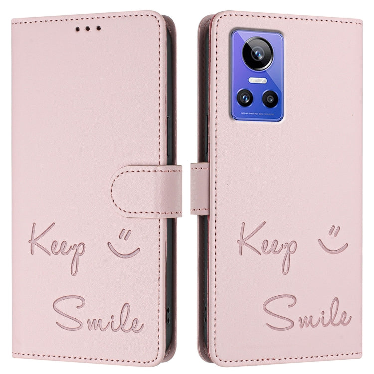 For Realme GT Neo 3 Smile Embossing RFID Leather Phone Case