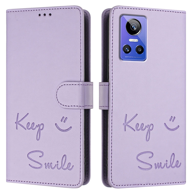 For Realme GT Neo 3 Smile Embossing RFID Leather Phone Case