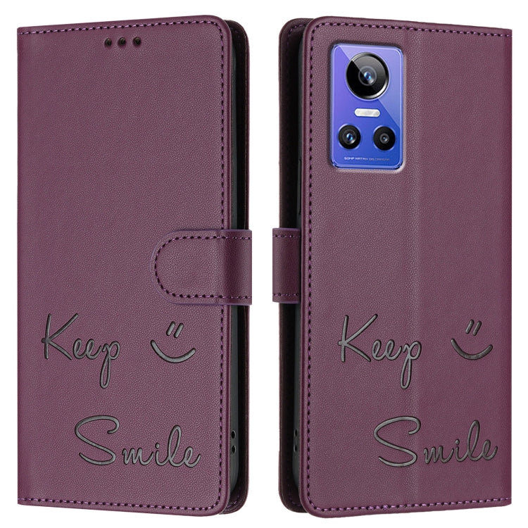 For Realme GT Neo 3 Smile Embossing RFID Leather Phone Case