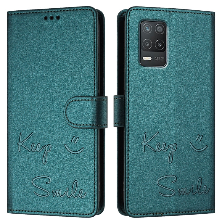 For Realme 8 5G / 9 5G India Smile Embossing RFID Leather Phone Case