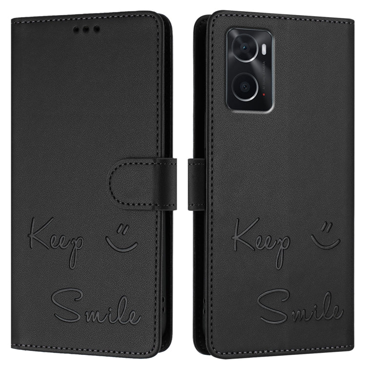 For Realme 9i 4G Smile Embossing RFID Leather Phone Case