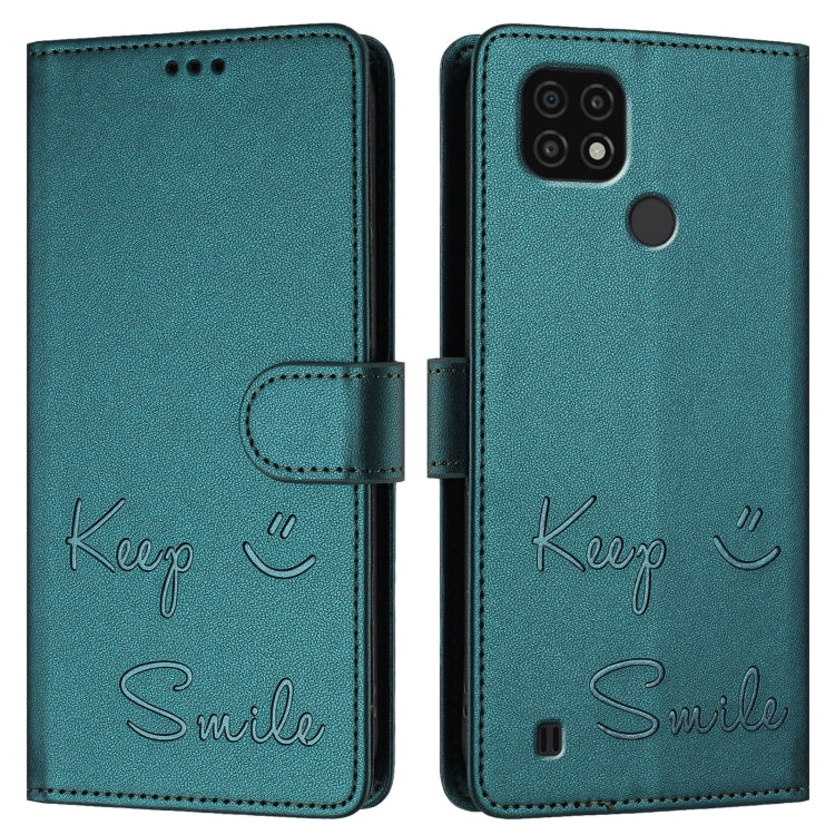 For Realme C20 / C11 2021 / C21 Smile Embossing RFID Leather Phone Case