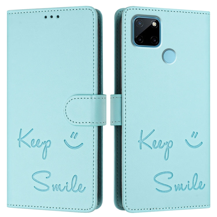For Realme C21Y Smile Embossing RFID Leather Phone Case