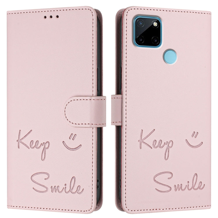 For Realme C21Y Smile Embossing RFID Leather Phone Case