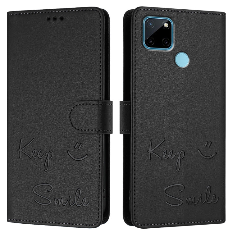 For Realme C21Y Smile Embossing RFID Leather Phone Case