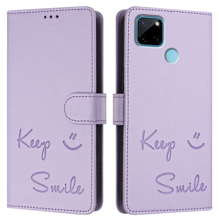 For Realme C21Y Smile Embossing RFID Leather Phone Case