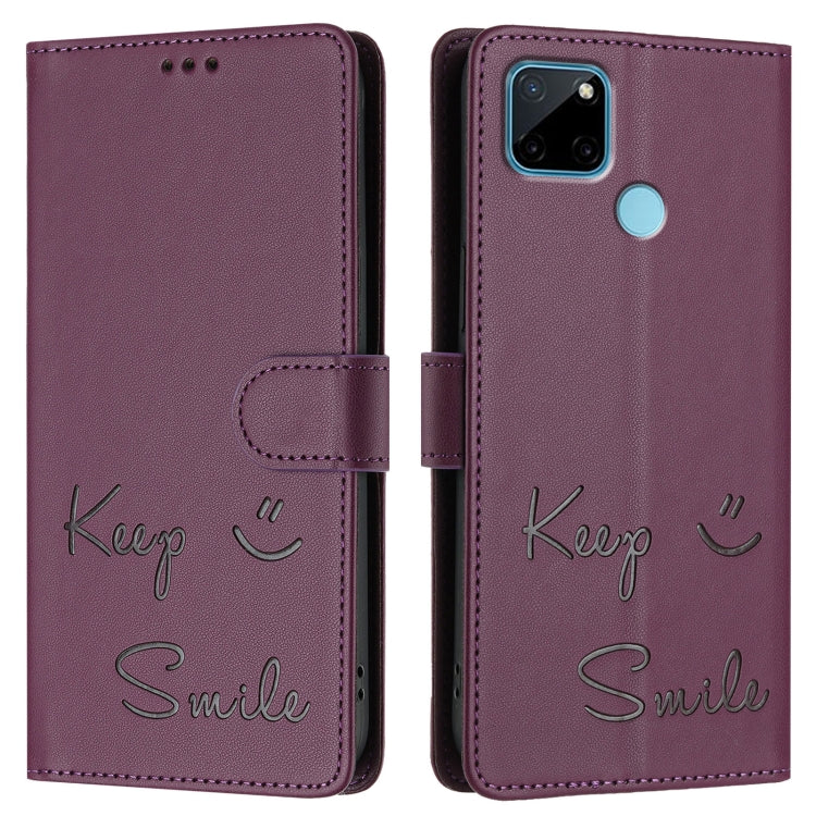 For Realme C21Y Smile Embossing RFID Leather Phone Case