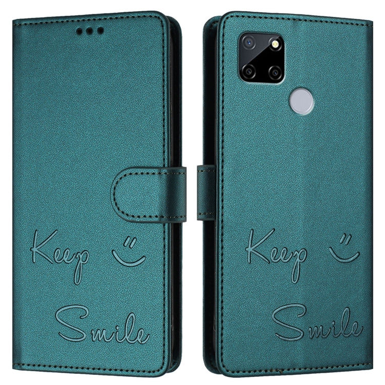 For Realme C25s / 7i Global Smile Embossing RFID Leather Phone Case