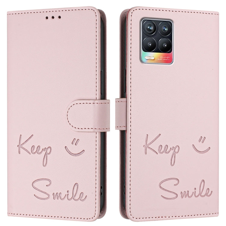 For Realme 8 4G / 8 Pro 4G Smile Embossing RFID Leather Phone Case