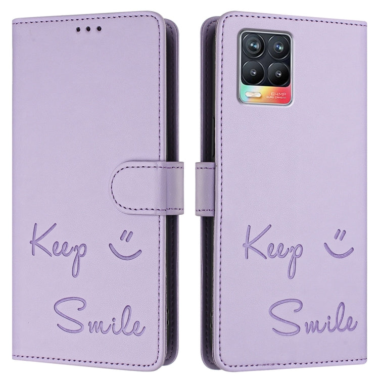 For Realme 8 4G / 8 Pro 4G Smile Embossing RFID Leather Phone Case