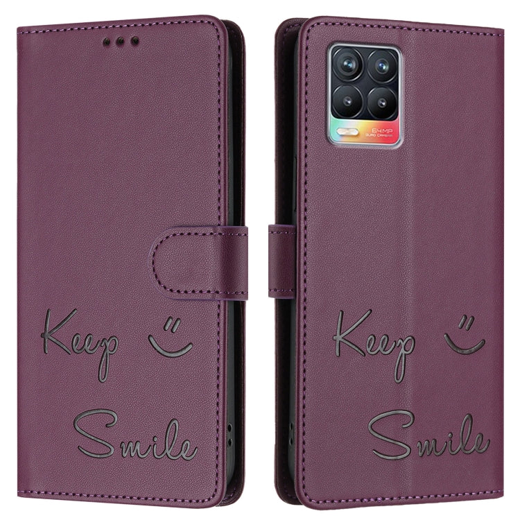 For Realme 8 4G / 8 Pro 4G Smile Embossing RFID Leather Phone Case