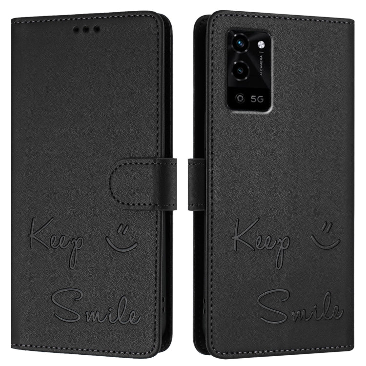 For Realme V11 5G Smile Embossing RFID Leather Phone Case