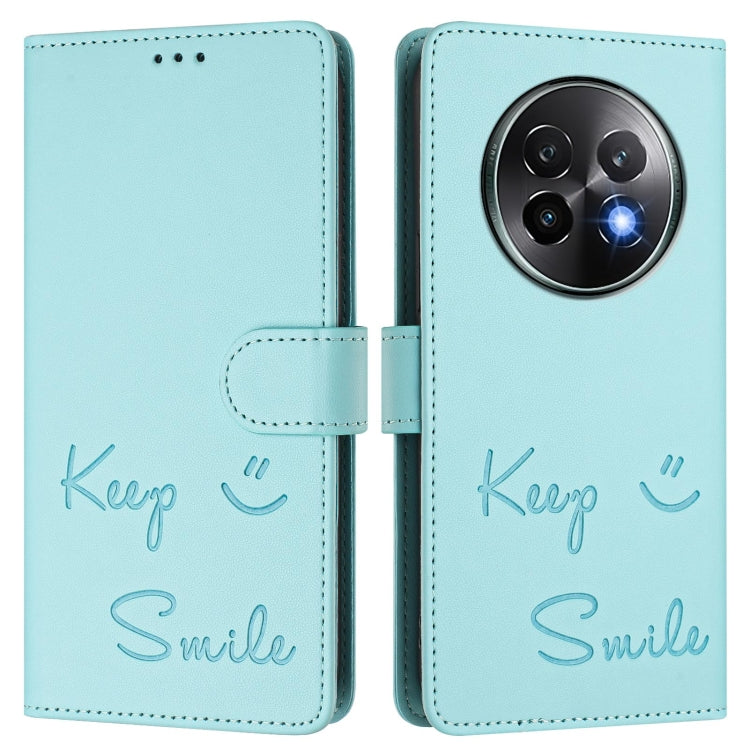 For Realme 13+ 5G Global Smile Embossing RFID Leather Phone Case