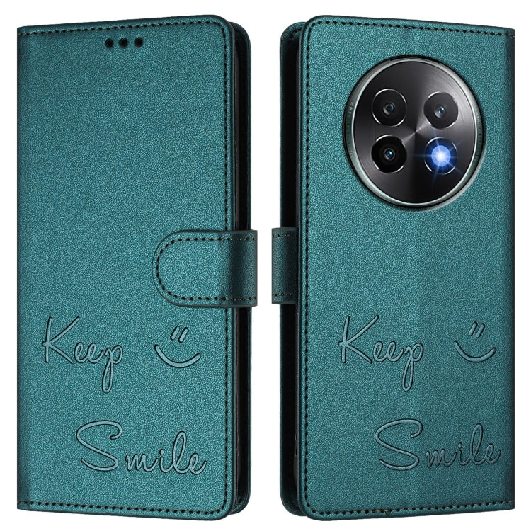 For Realme 13+ 5G Global Smile Embossing RFID Leather Phone Case
