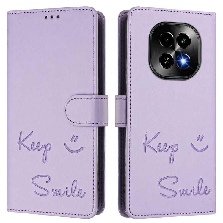 For Realme C63 5G Global Smile Embossing RFID Leather Phone Case