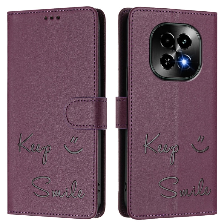 For Realme C63 5G Global Smile Embossing RFID Leather Phone Case