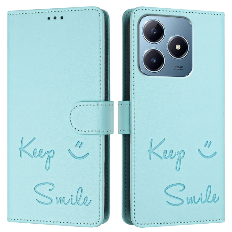 For Realme Note 60 4G Global Smile Embossing RFID Leather Phone Case