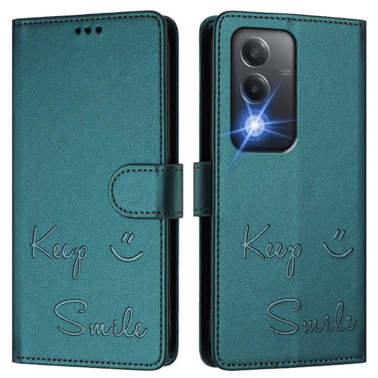 For OPPO A80 5G EU Smile Embossing RFID Leather Phone Case