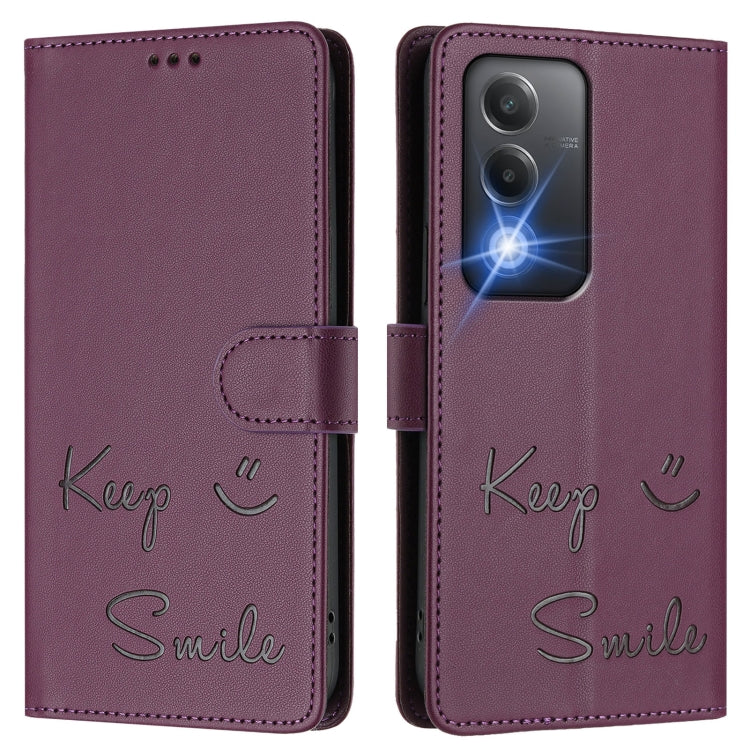 For OPPO A80 5G EU Smile Embossing RFID Leather Phone Case