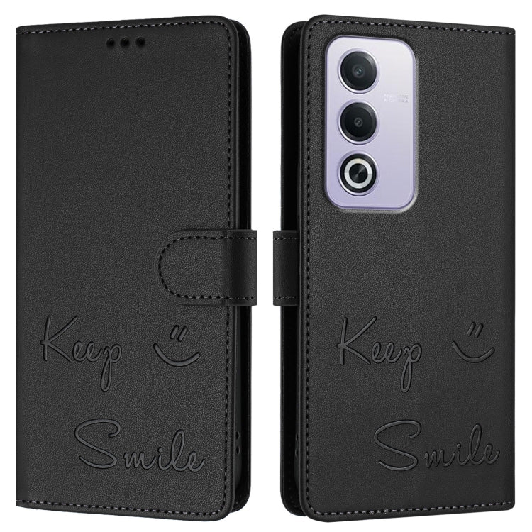 For OPPO A3 Pro 5G Global / India Smile Embossing RFID Leather Phone Case