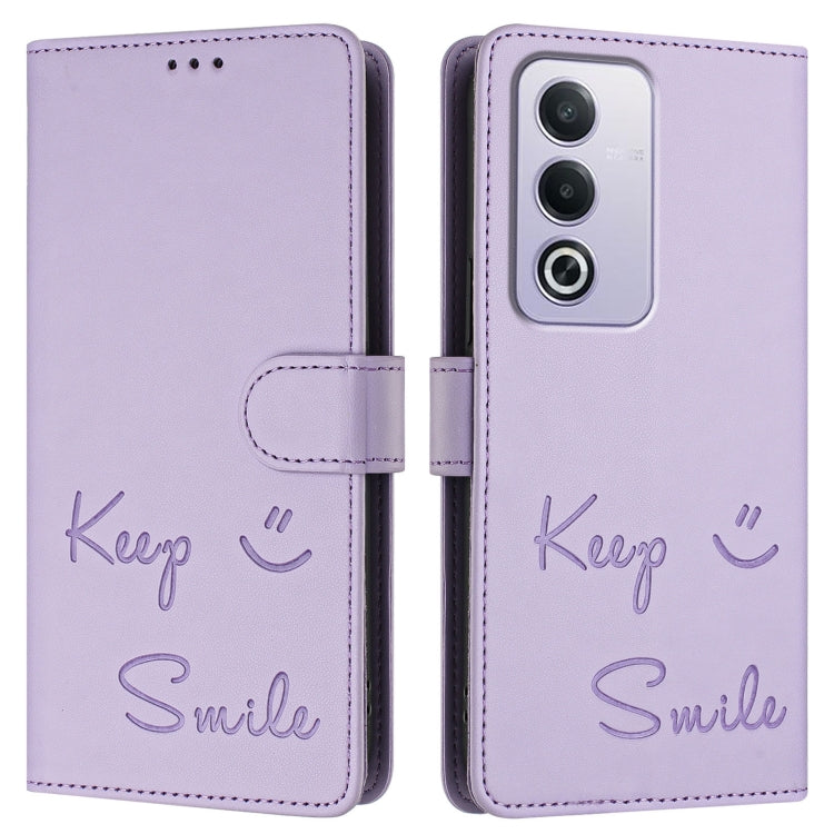 For OPPO A3 Pro 5G Global / India Smile Embossing RFID Leather Phone Case