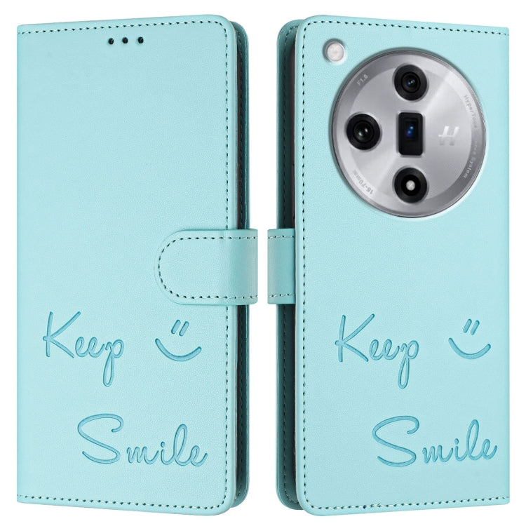 For OPPO Find X7 Smile Embossing RFID Leather Phone Case