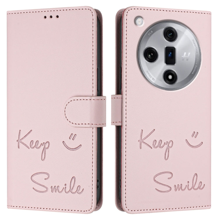 For OPPO Find X7 Smile Embossing RFID Leather Phone Case