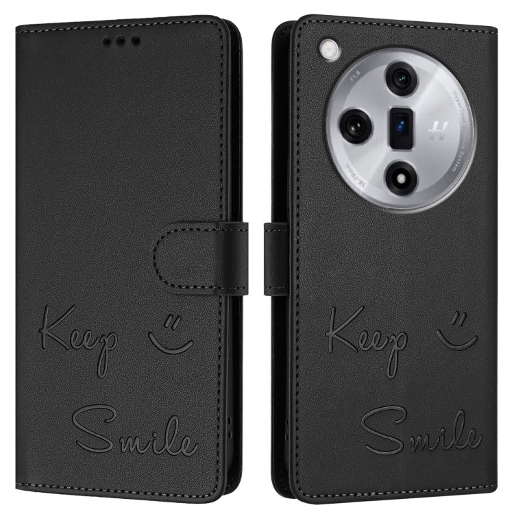For OPPO Find X7 Smile Embossing RFID Leather Phone Case