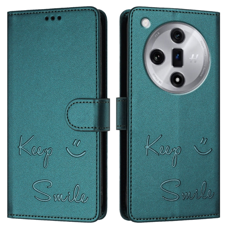 For OPPO Find X7 Smile Embossing RFID Leather Phone Case