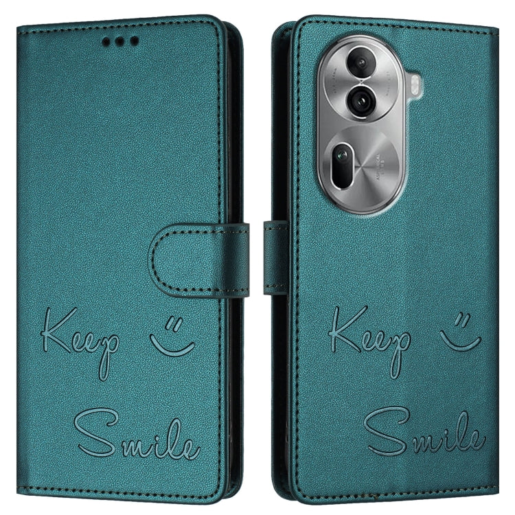 For OPPO Reno11 Pro 5G Global Smile Embossing RFID Leather Phone Case