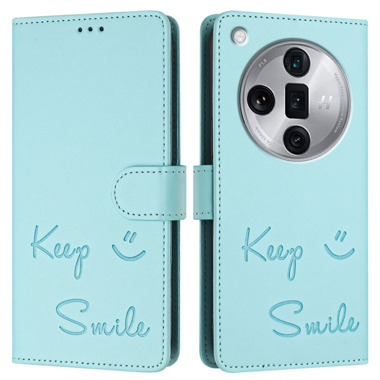 For OPPO Find X7 Ultra Smile Embossing RFID Leather Phone Case