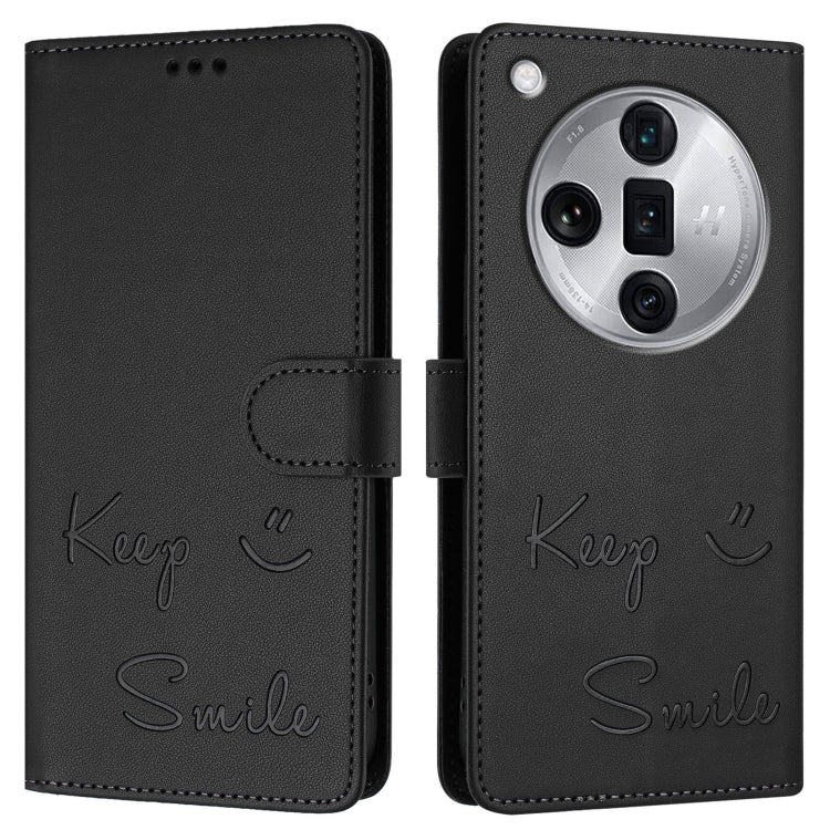 For OPPO Find X7 Ultra Smile Embossing RFID Leather Phone Case