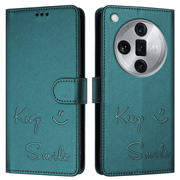 For OPPO Find X7 Ultra Smile Embossing RFID Leather Phone Case