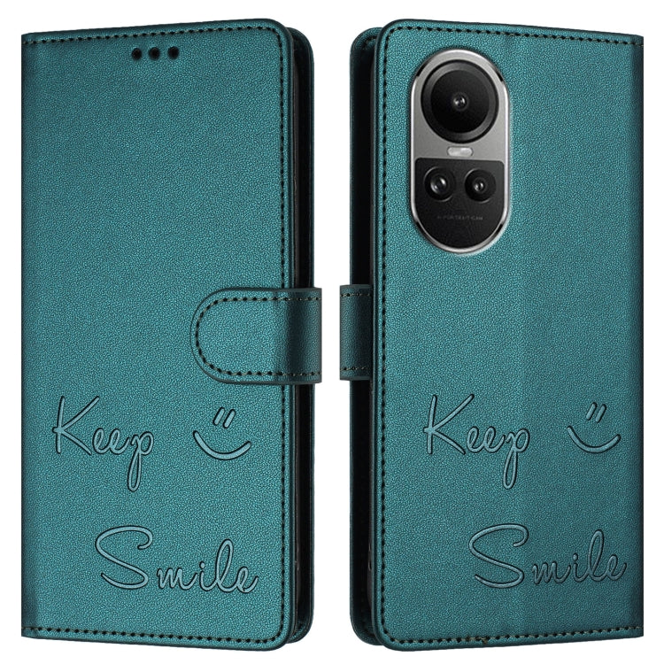 For OPPO Reno10 / Reno10 Pro Global Smile Embossing RFID Leather Phone Case