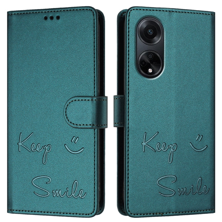 For OPPO A98 5G / F23 5G India Smile Embossing RFID Leather Phone Case