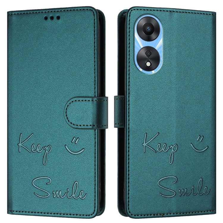 For OPPO A78 5G Global / A1X 5G Smile Embossing RFID Leather Phone Case