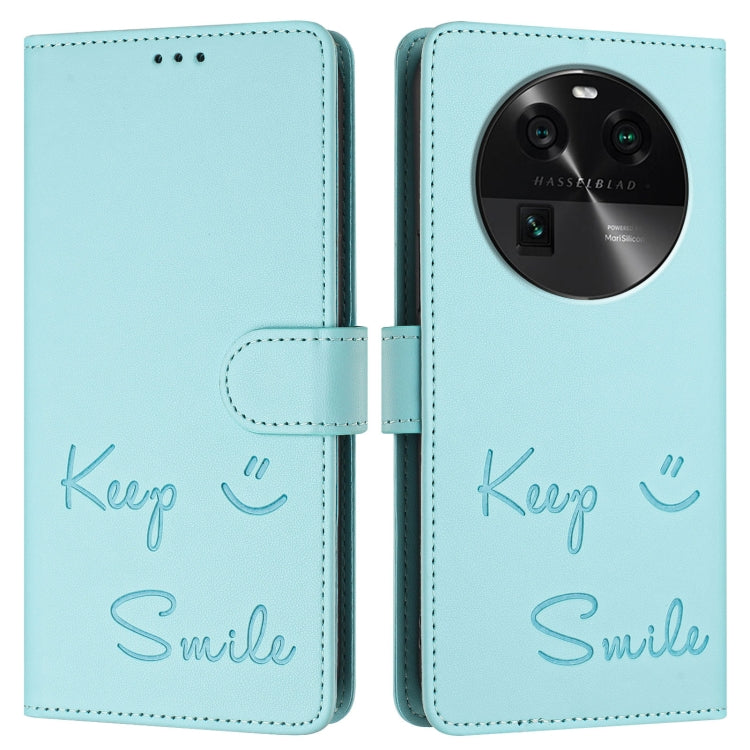 For OPPO Find X6 Pro Smile Embossing RFID Leather Phone Case