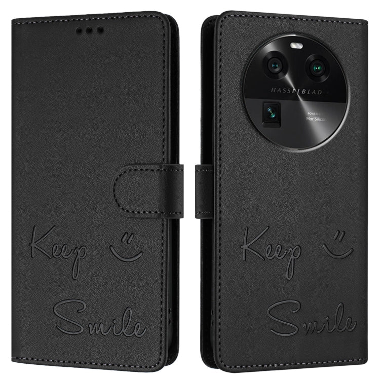 For OPPO Find X6 Smile Embossing RFID Leather Phone Case