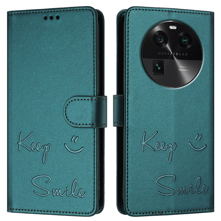 For OPPO Find X6 Smile Embossing RFID Leather Phone Case