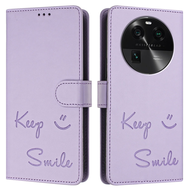 For OPPO Find X6 Smile Embossing RFID Leather Phone Case