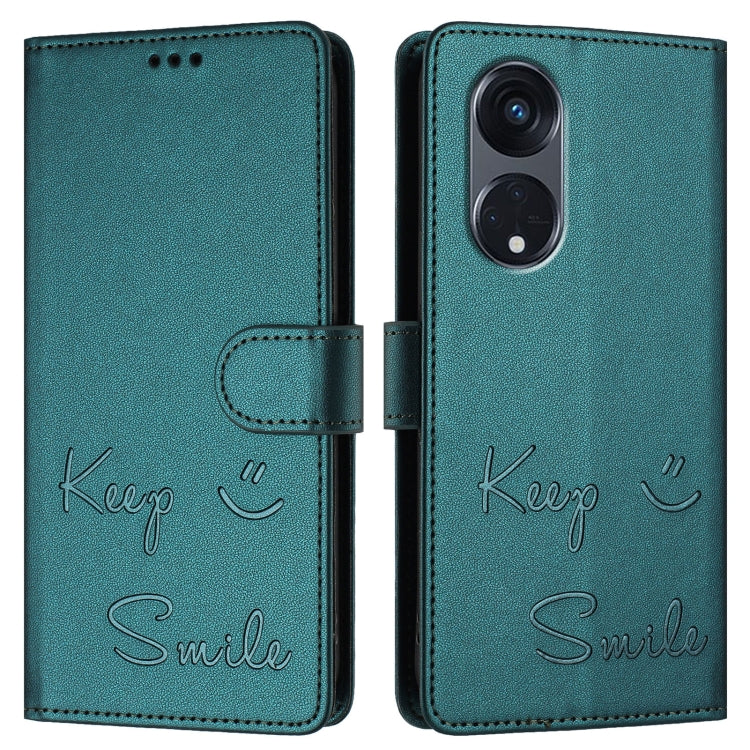 For OPPO A1 Pro 5G / Reno8 T 5G Global Smile Embossing RFID Leather Phone Case