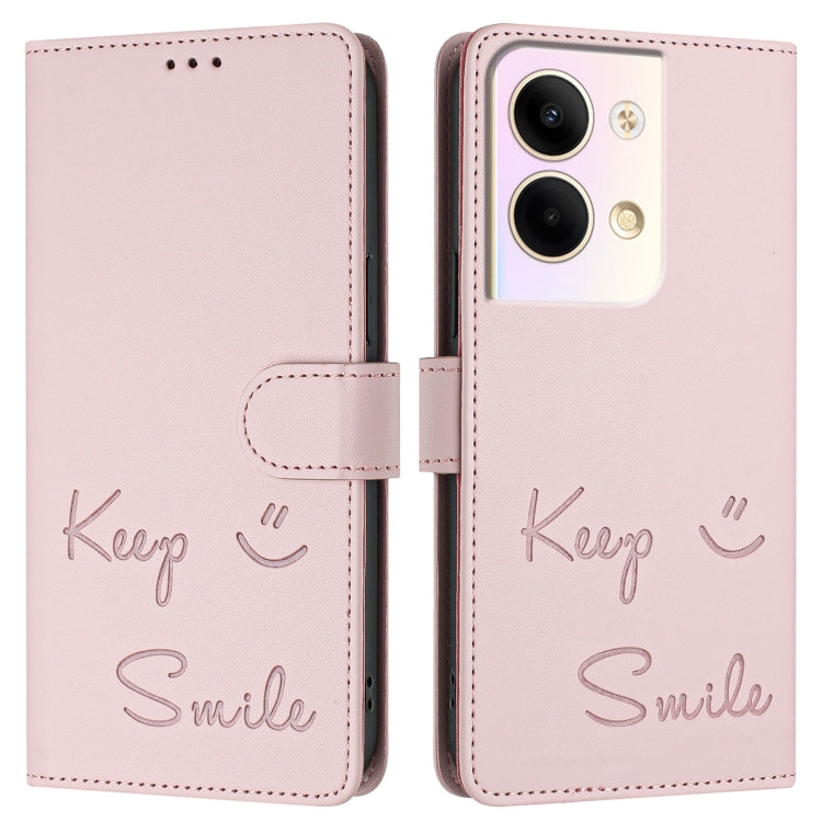 For OPPO Reno9 5G / Reno9 Pro 5G Smile Embossing RFID Leather Phone Case