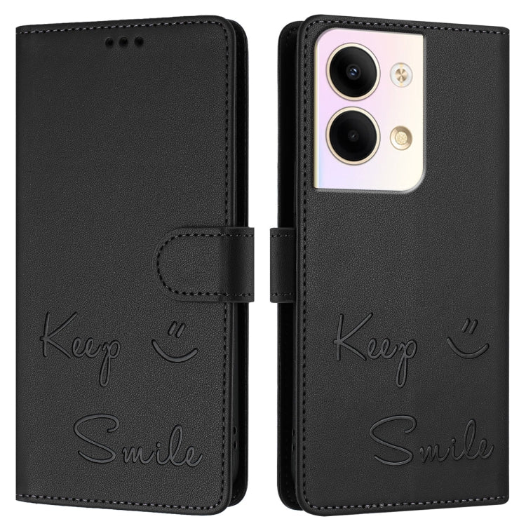 For OPPO Reno9 5G / Reno9 Pro 5G Smile Embossing RFID Leather Phone Case