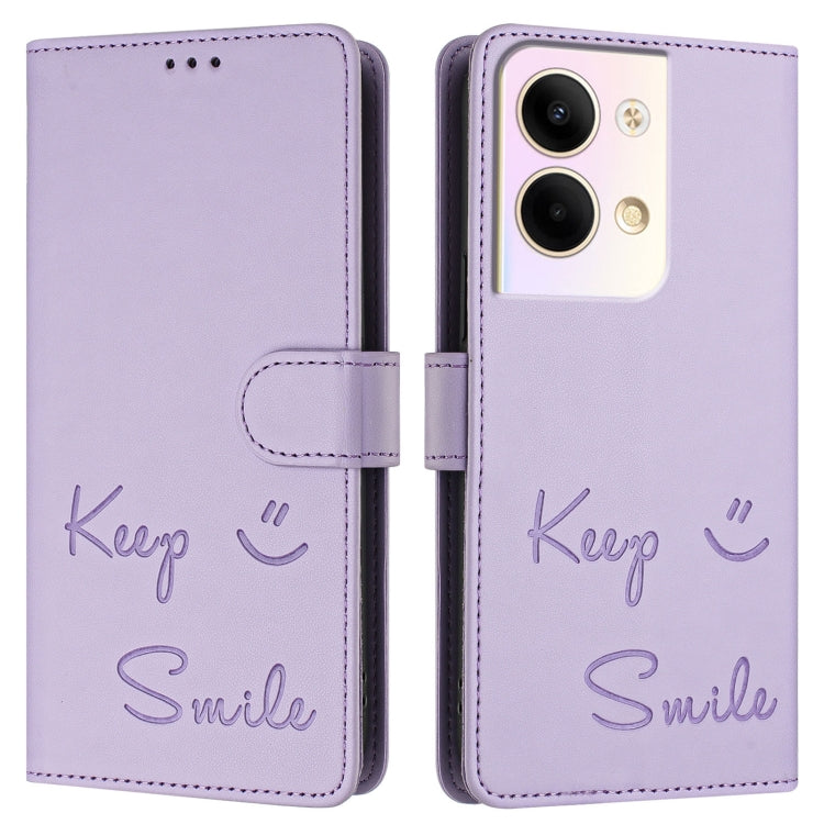 For OPPO Reno9 5G / Reno9 Pro 5G Smile Embossing RFID Leather Phone Case